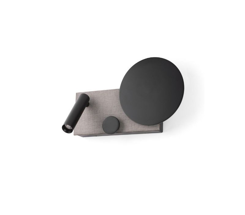 Applique KLEE LED grise texturée, version droite
