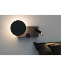 Lampe de tête de lit grise avec lecteur KLEE LED