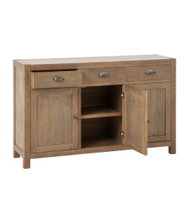 Grand buffet en bois De Pin Naturel avec 3 tiroir et 3 grands placards.