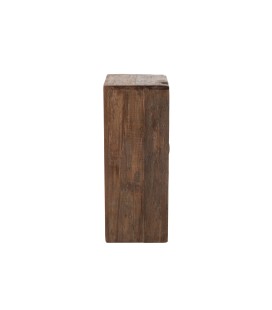 vue de coté Armoire 12 Tiroirs Brut Bois Recycle Marron, bois vieilli style industriel poignet corde