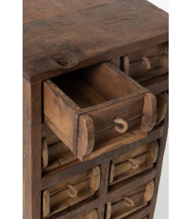 meuble de rangement Tiroirs en bois Recycle Marron, bois vieilli style industriel poignet corde meuble industriel