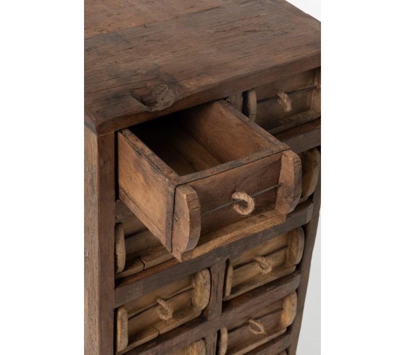 meuble de rangement Tiroirs en bois Recycle Marron, bois vieilli style industriel poignet corde meuble industriel