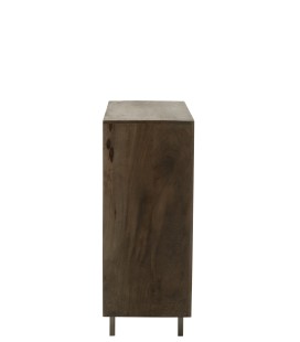 Vue de coté Armoire en manguier marron Pino Metal/Bois