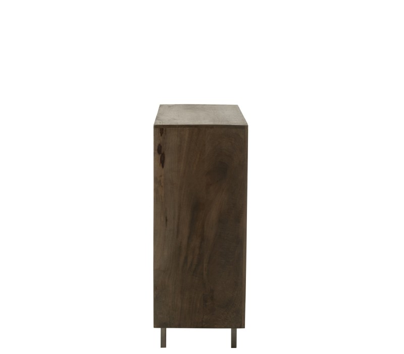 Vue de coté Armoire en manguier marron Pino Metal/Bois
