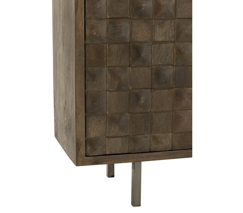 pieds métal Armoire en manguier marron Pino Metal/Bois