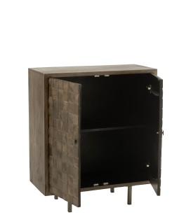 Armoire en manguier marron Pino Metal/Bois porte ouvertes intérieur noir