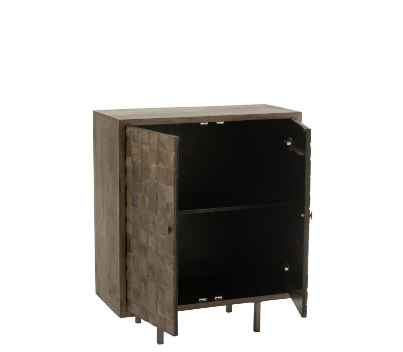 Armoire en manguier marron Pino Metal/Bois porte ouvertes intérieur noir