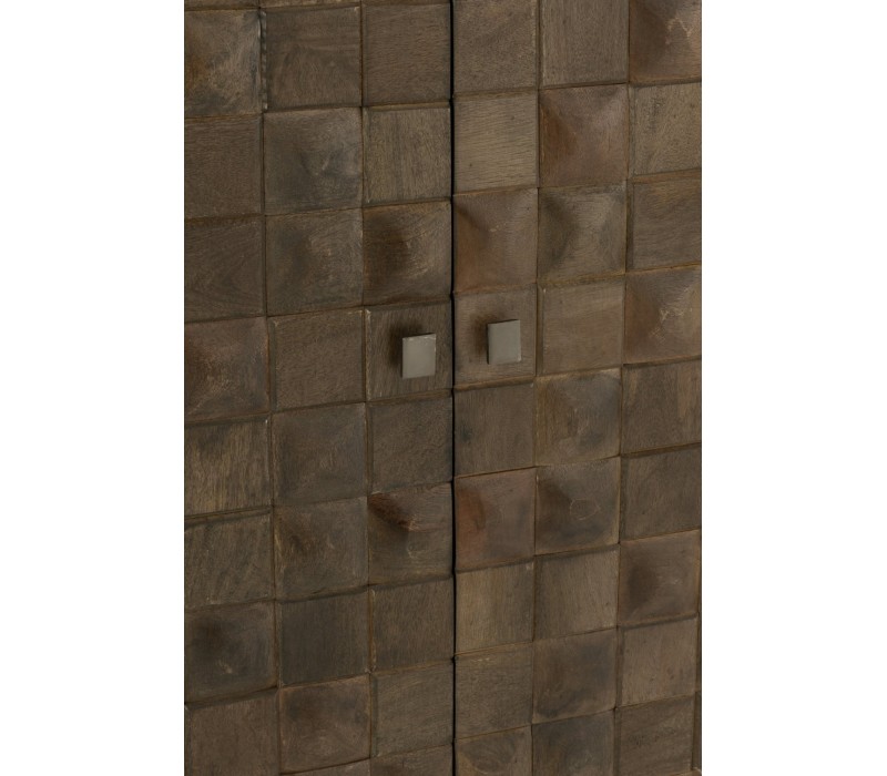 vue en détails Armoire en manguier marron Pino Metal/Bois