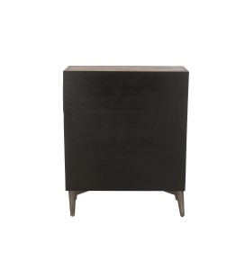 vue arrière Armoire 2 Portes Bois De Manguier Marron, motif sur les portes