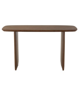 Console Bois D'acacia Marron , sobre et épurée, lignes arrondies