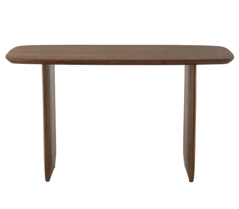 Console Bois D'acacia Marron , sobre et épurée, lignes arrondies