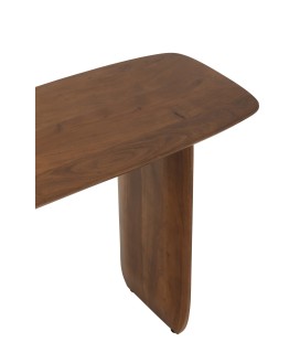 vue de haut Console Bois D'acacia Marron , sobre et épurée, lignes arrondies