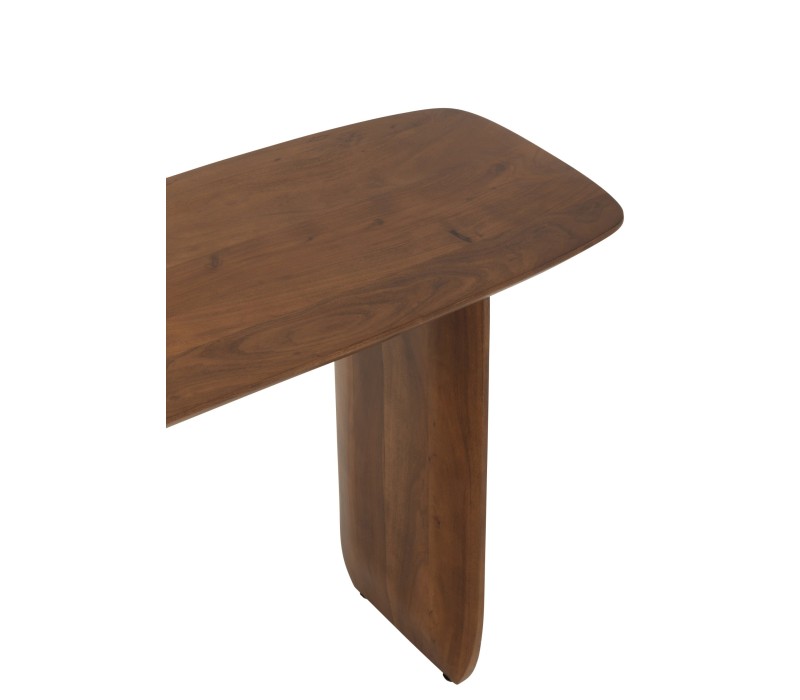 vue de haut Console Bois D'acacia Marron , sobre et épurée, lignes arrondies