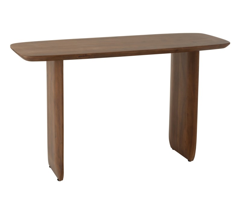 Console Bois D'acacia Marron , sobre et épurée, lignes arrondies