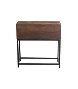 Console 8 Tiroirs Brut Recycle Bois Marron vue de dos