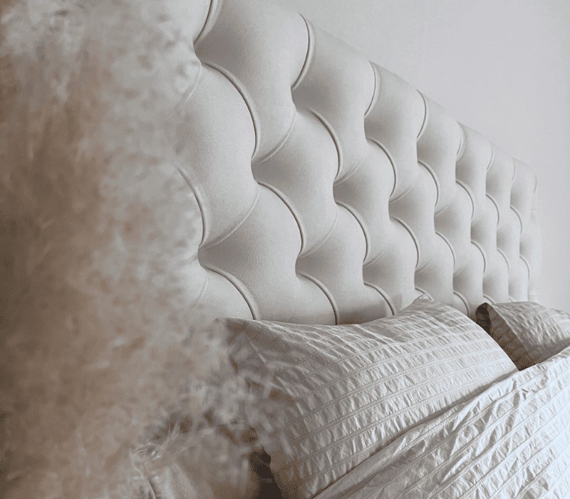 belle tête de lit capitonnée blanche 180 cm , ambiance cosy