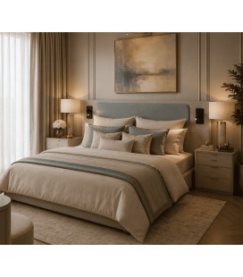 tête de lit hôtel avec liseuses et prises, intégration chevets