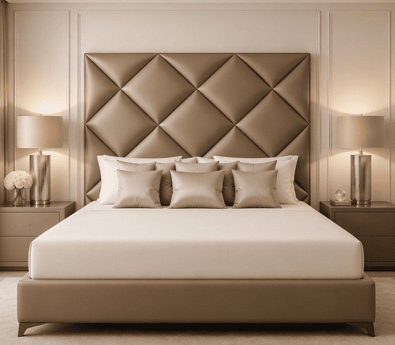Tête de lit losange, vue de face, dosseret design