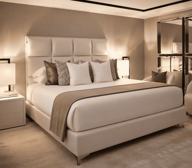 tête de lit hôtel bombée 16 panneaux en simili blanc chambre d'hôtes